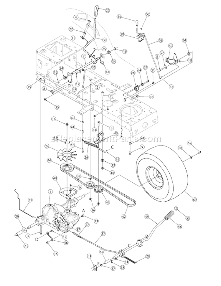 Page B Diagram and Parts List for 13AN791G755 2005 Yard Man Lawn Tractor